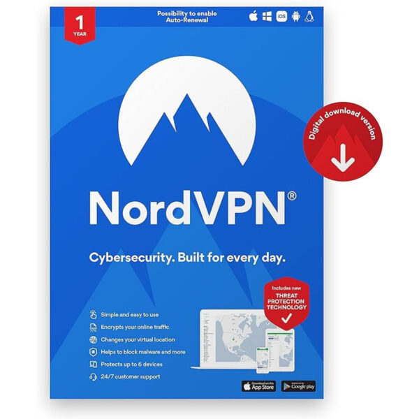 Condition: New - Digital Download  NordVPN® Virtual Private Network Digital Software - Standard (1 or 2-Year Sub)